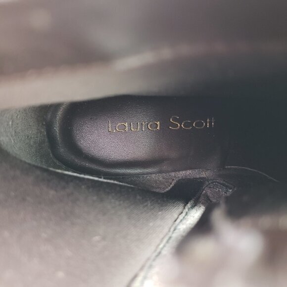 Laura Scott Justine Womens Size 8.5 Brown Leather Side Zip Ankle Booties Boots - Picture 11 of 14